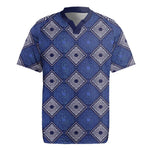 Indigo Diamond African Ankara Pattern Rugby Jersey