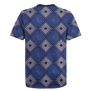 Indigo Diamond African Ankara Pattern Rugby Jersey