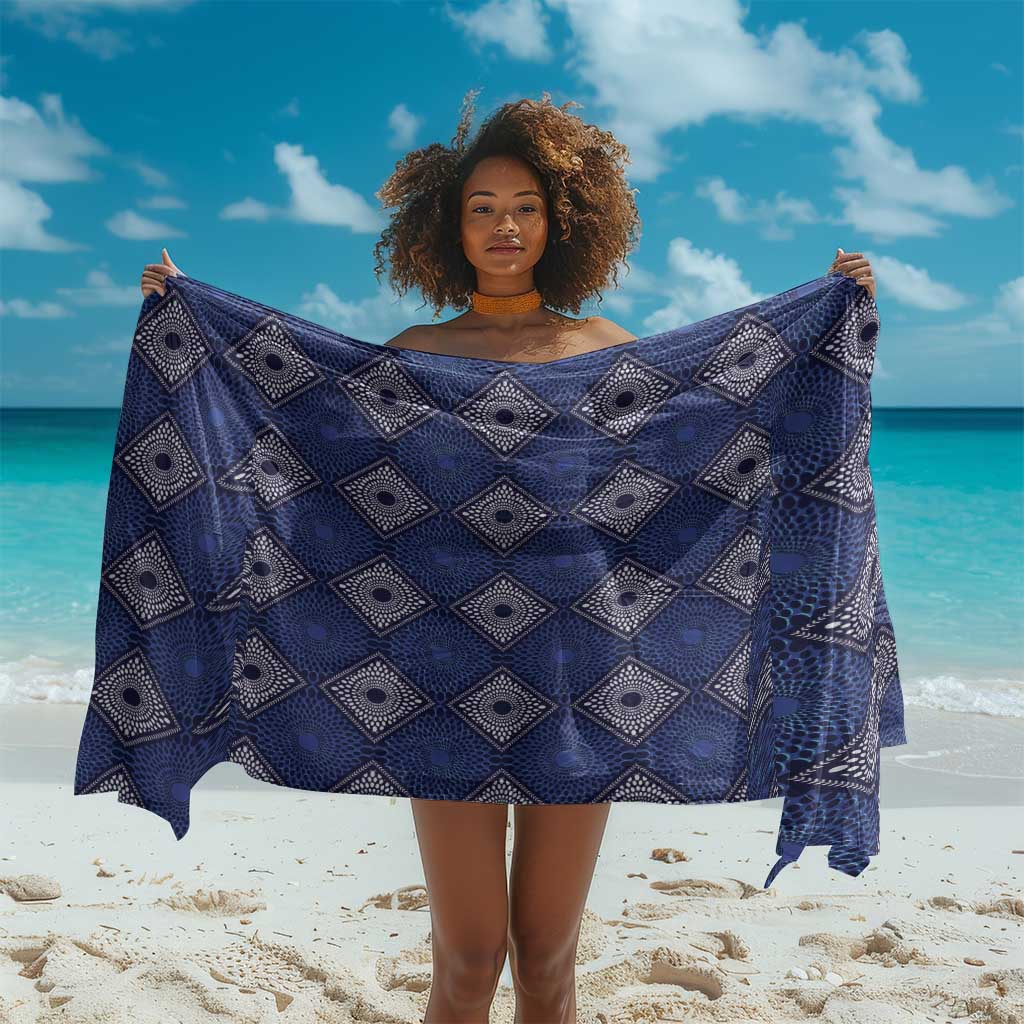 Indigo Diamond African Ankara Pattern Sarong
