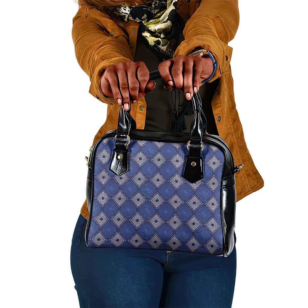 Indigo Diamond African Ankara Pattern Shoulder Handbag