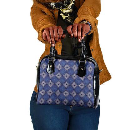 Indigo Diamond African Ankara Pattern Shoulder Handbag