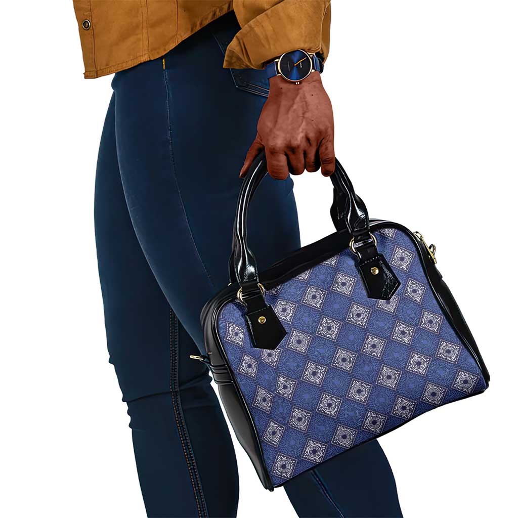 Indigo Diamond African Ankara Pattern Shoulder Handbag