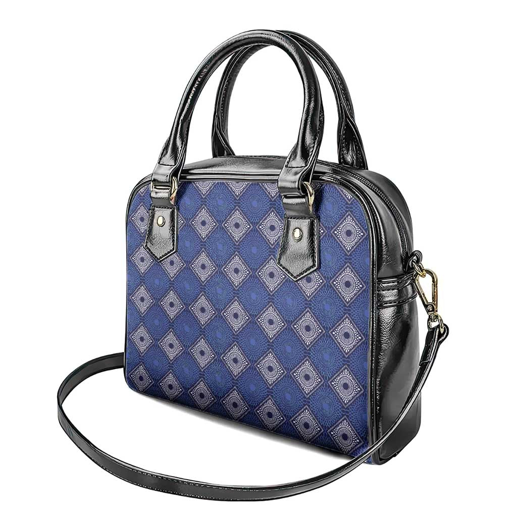 Indigo Diamond African Ankara Pattern Shoulder Handbag