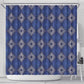 Indigo Diamond African Ankara Pattern Shower Curtain