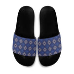 Indigo Diamond African Ankara Pattern Slide Sandals