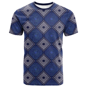 Indigo Diamond African Ankara Pattern T shirt