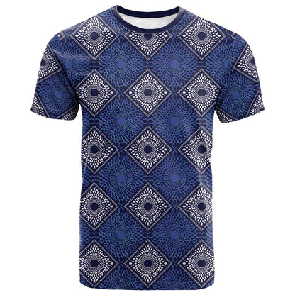 Indigo Diamond African Ankara Pattern T shirt
