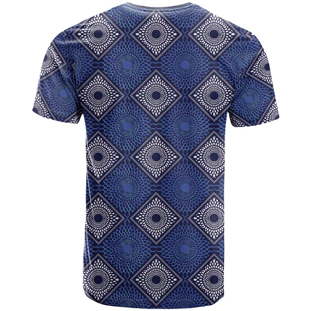 Indigo Diamond African Ankara Pattern T shirt