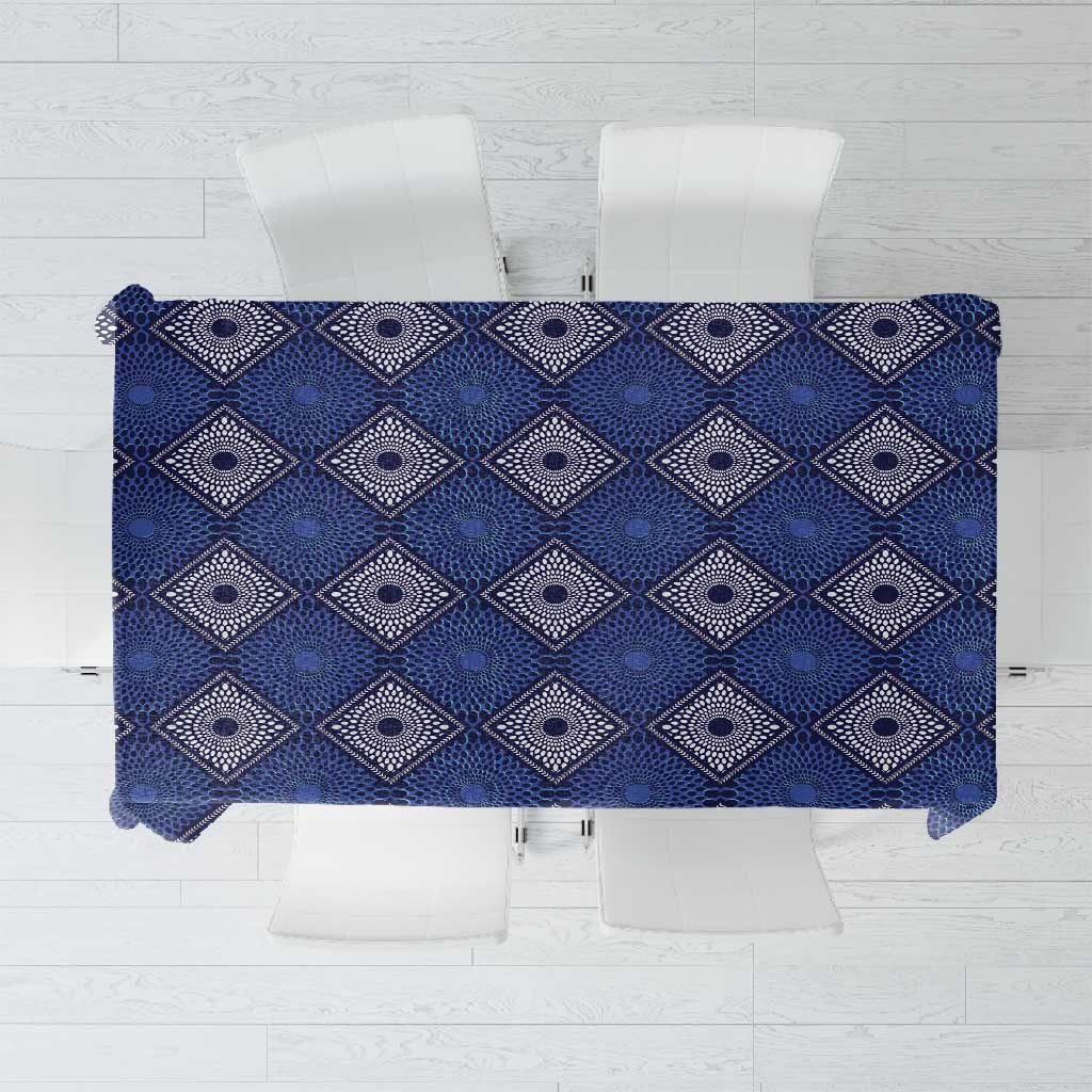 Indigo Diamond African Ankara Pattern Tablecloth