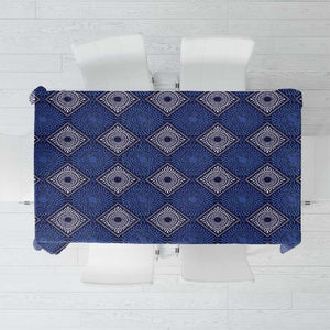 Indigo Diamond African Ankara Pattern Tablecloth