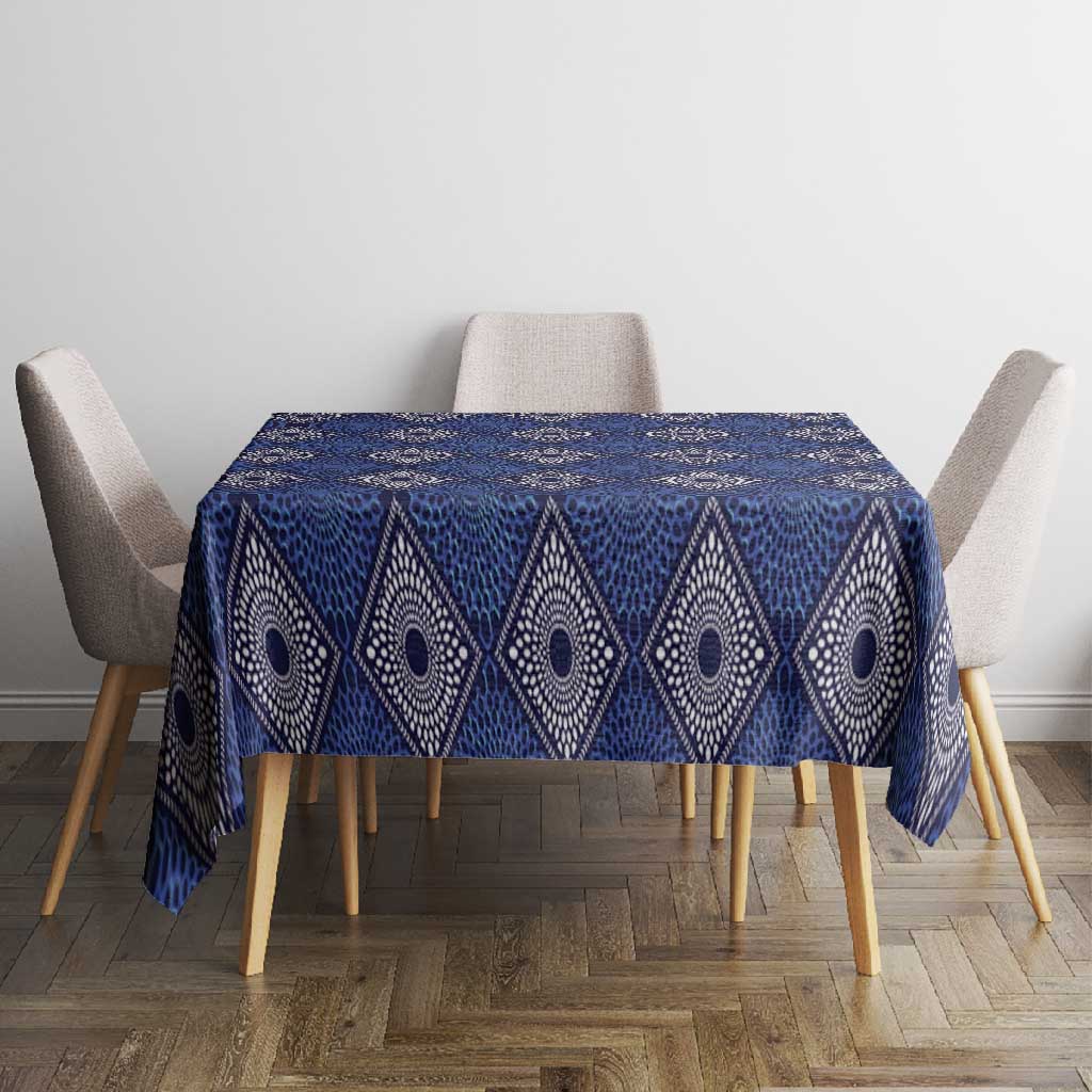 Indigo Diamond African Ankara Pattern Tablecloth