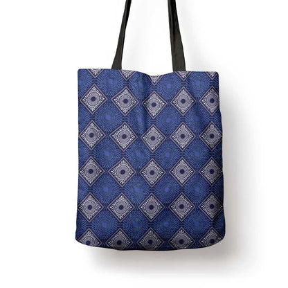Indigo Diamond African Ankara Pattern Tote Bag