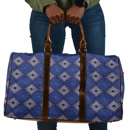 Indigo Diamond African Ankara Pattern Travel Bag