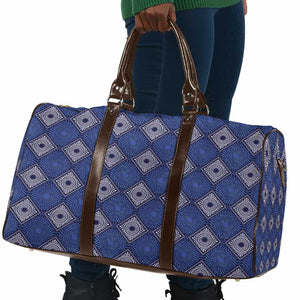 Indigo Diamond African Ankara Pattern Travel Bag
