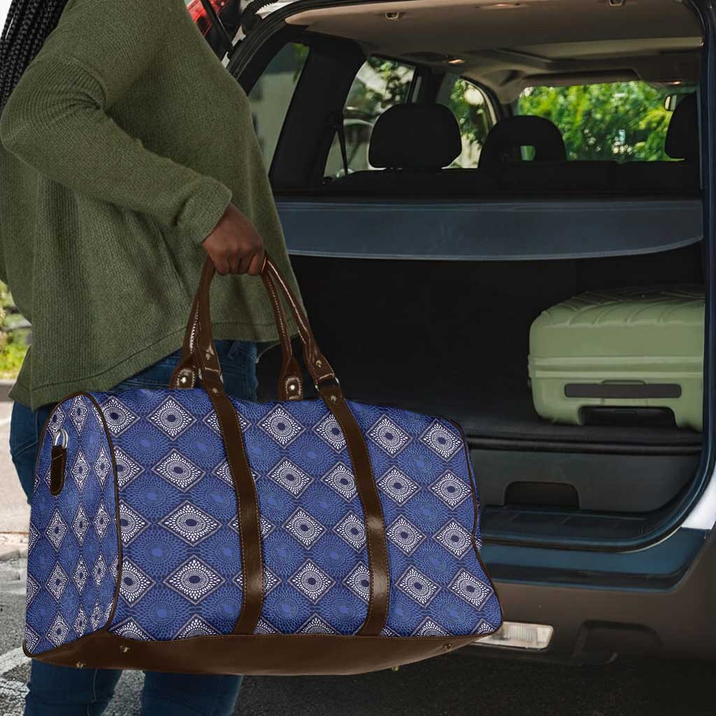 Indigo Diamond African Ankara Pattern Travel Bag