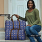 Indigo Diamond African Ankara Pattern Travel Bag