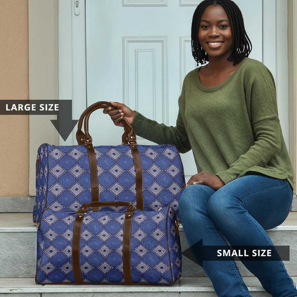 Indigo Diamond African Ankara Pattern Travel Bag