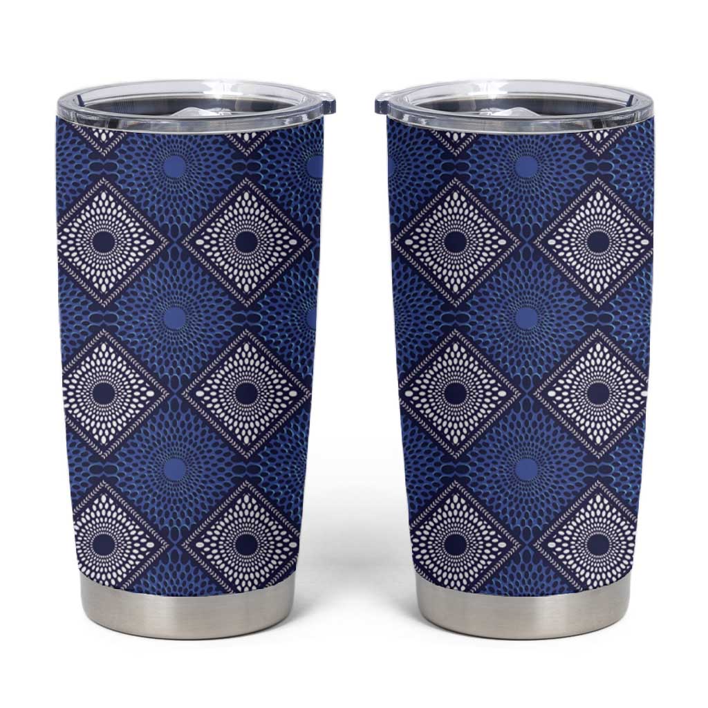 Indigo Diamond African Ankara Pattern Tumbler Cup