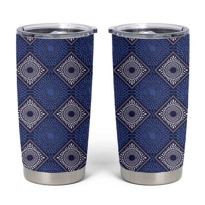 Indigo Diamond African Ankara Pattern Tumbler Cup