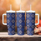 Indigo Diamond African Ankara Pattern Tumbler With Handle