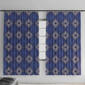 Indigo Diamond African Ankara Pattern Window Curtain