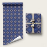 Indigo Diamond African Ankara Pattern Wrapping Paper