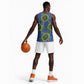 Emerald Turtle African Ankara Pattern Basketball Jersey