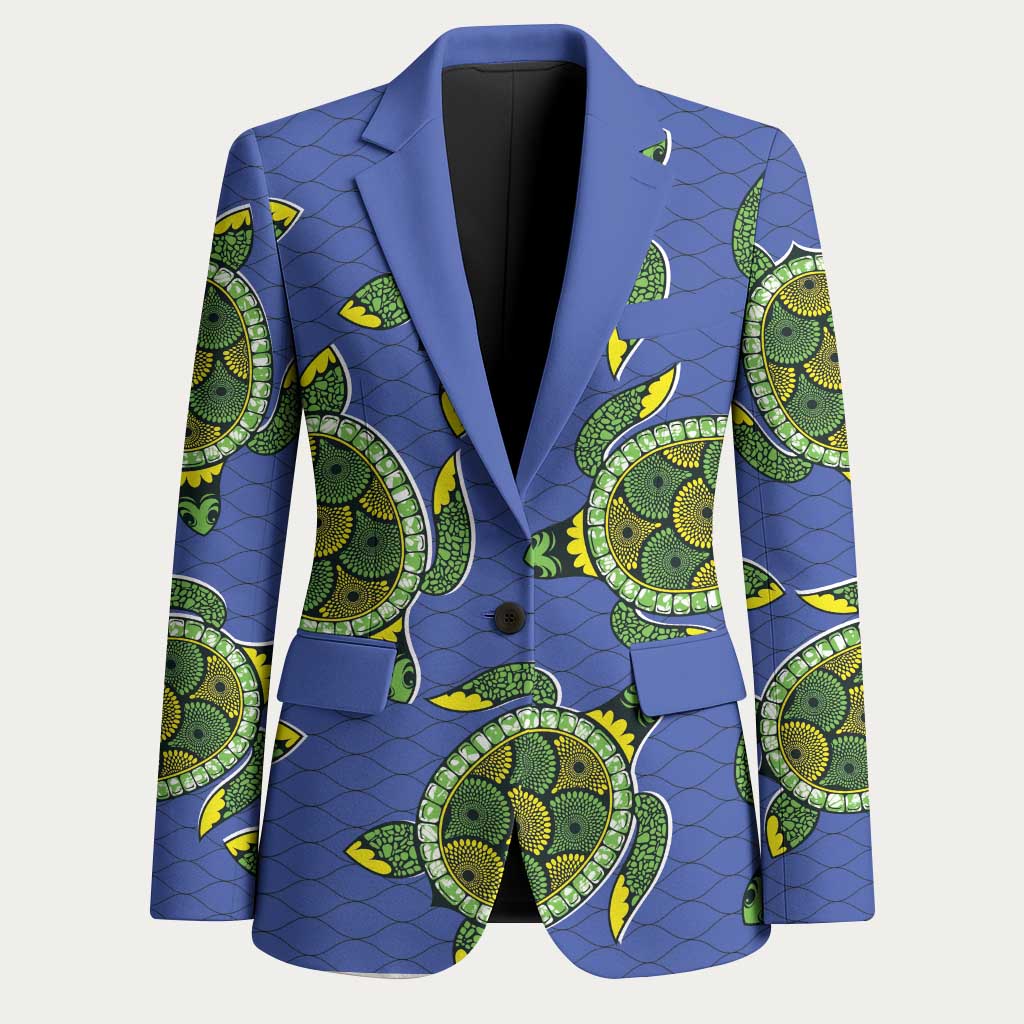 Emerald Turtle African Ankara Pattern Blazer
