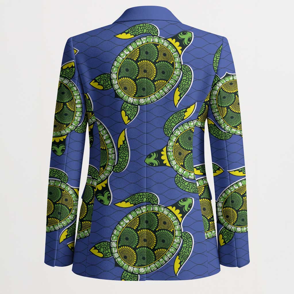 Emerald Turtle African Ankara Pattern Blazer