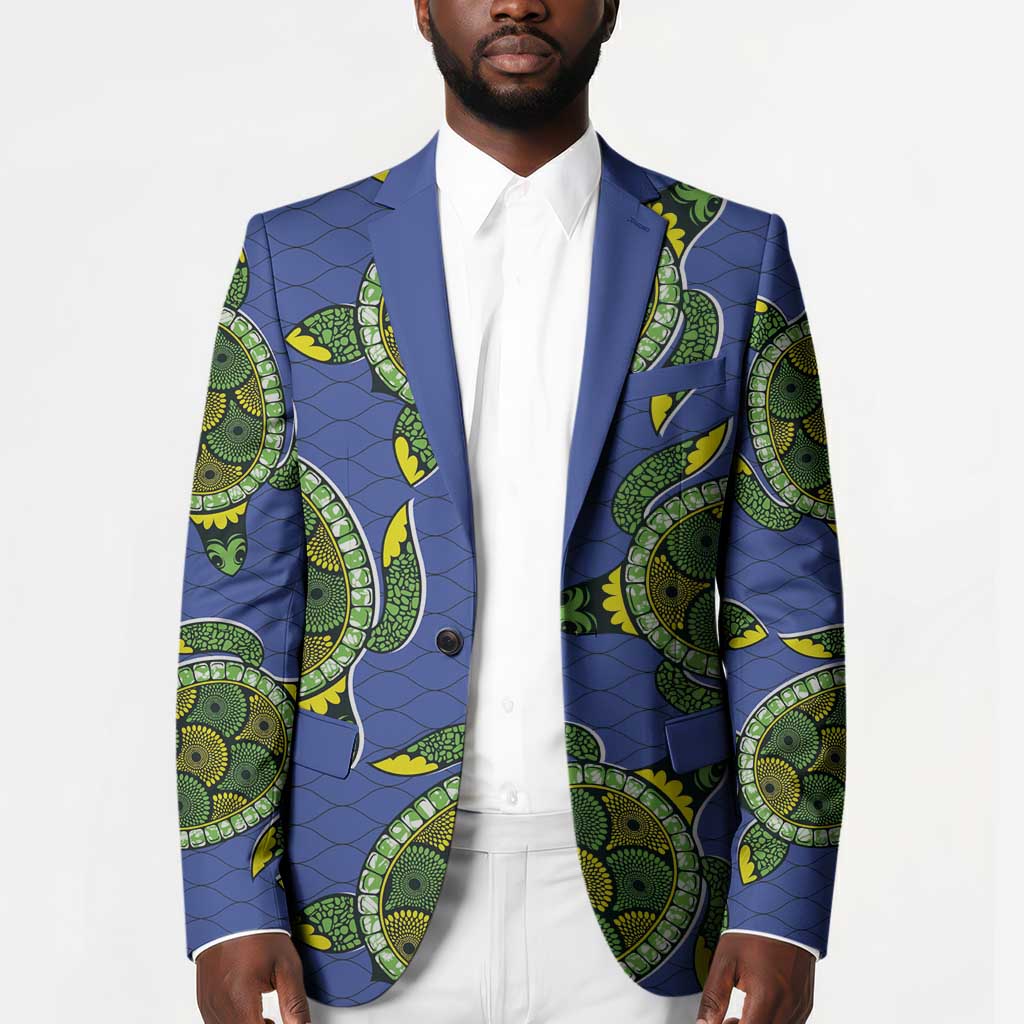 Emerald Turtle African Ankara Pattern Blazer