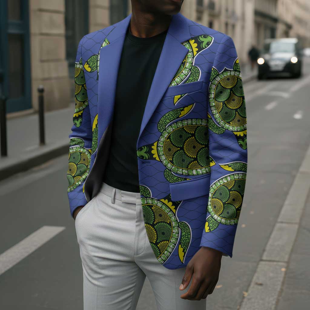 Emerald Turtle African Ankara Pattern Blazer