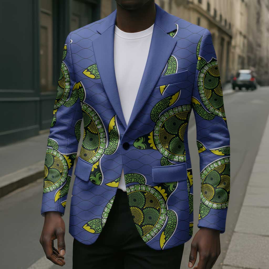 Emerald Turtle African Ankara Pattern Blazer