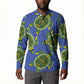 Emerald Turtle African Ankara Pattern Button Sweatshirt