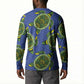 Emerald Turtle African Ankara Pattern Button Sweatshirt