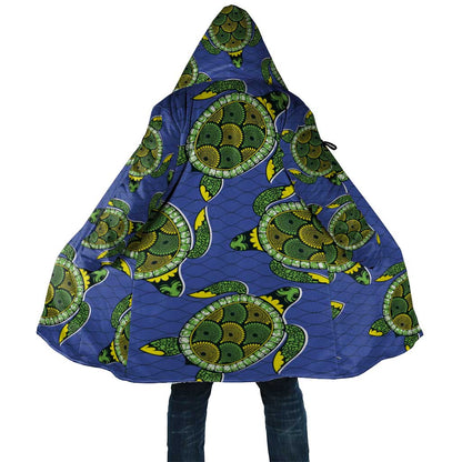 Emerald Turtle African Ankara Pattern Cloak