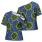 Emerald Turtle African Ankara Pattern Cross Shoulder Shirt