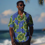 Emerald Turtle African Ankara Pattern Hawaiian Shirt