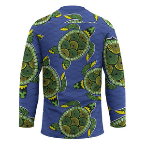 Emerald Turtle African Ankara Pattern Hockey Jersey