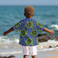 Emerald Turtle African Ankara Pattern Kid Hawaiian Shirt