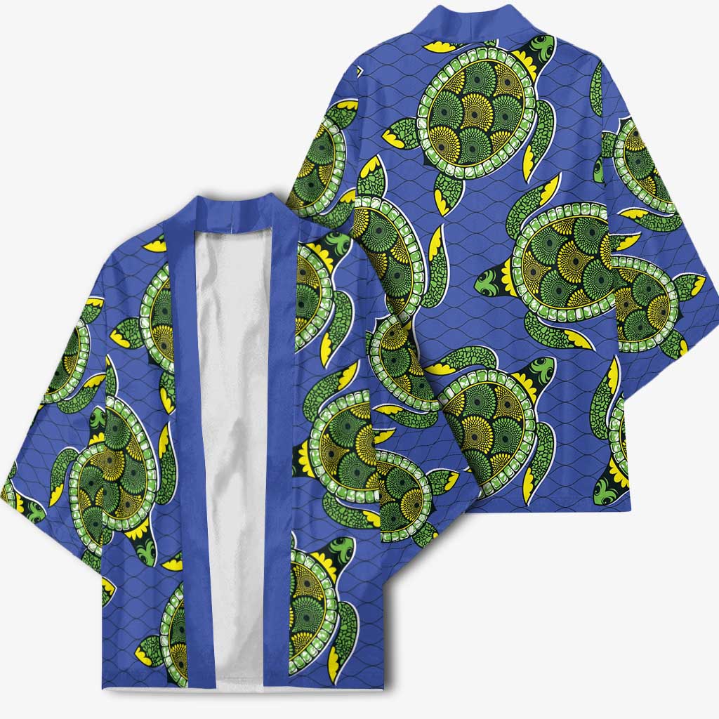 Emerald Turtle African Ankara Pattern Kimono