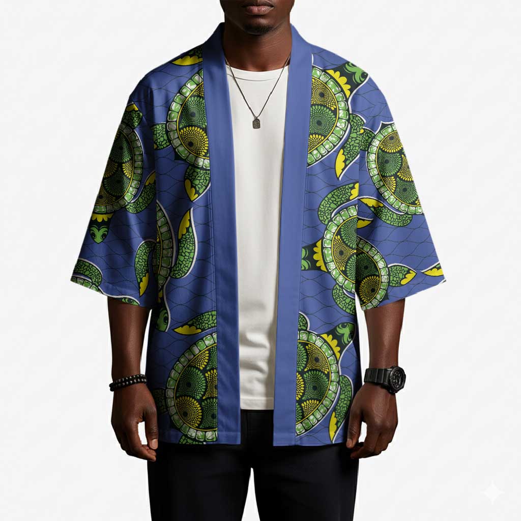 Emerald Turtle African Ankara Pattern Kimono