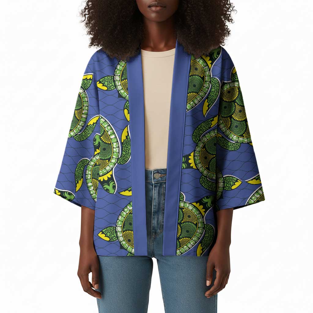 Emerald Turtle African Ankara Pattern Kimono