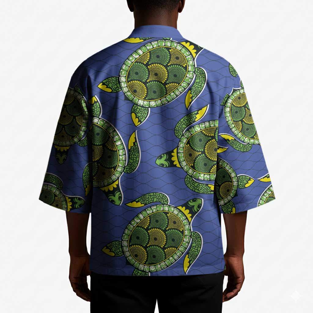 Emerald Turtle African Ankara Pattern Kimono
