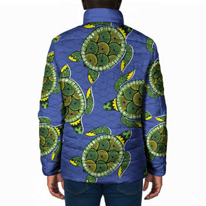 Emerald Turtle African Ankara Pattern Padded Jacket