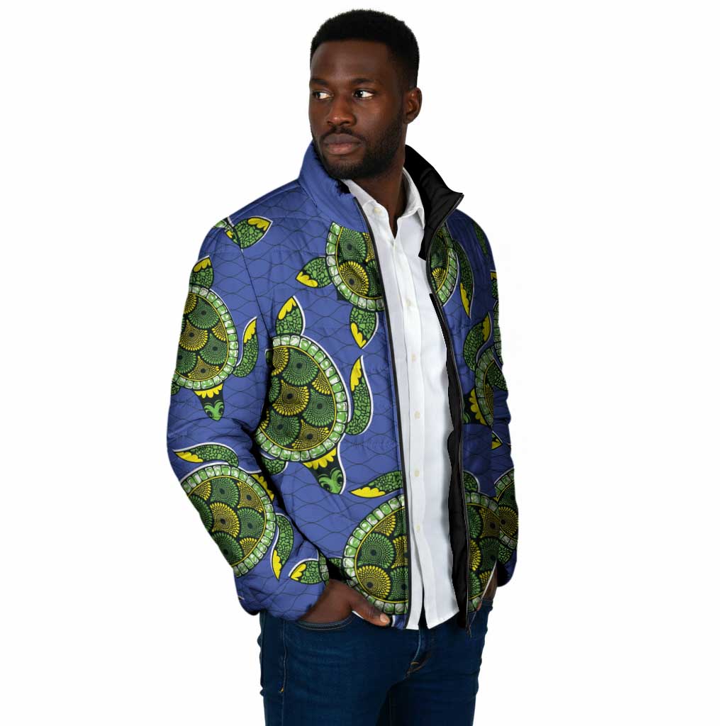 Emerald Turtle African Ankara Pattern Padded Jacket