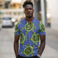 Emerald Turtle African Ankara Pattern Polo Shirt