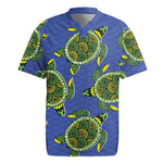 Emerald Turtle African Ankara Pattern Rugby Jersey