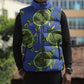 Emerald Turtle African Ankara Pattern Sleeveless Puffer Jacket