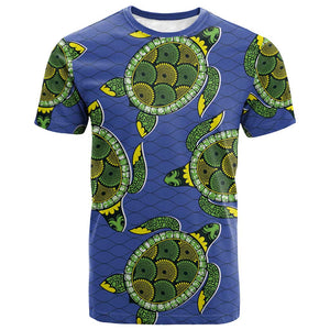 Emerald Turtle African Ankara Pattern T shirt