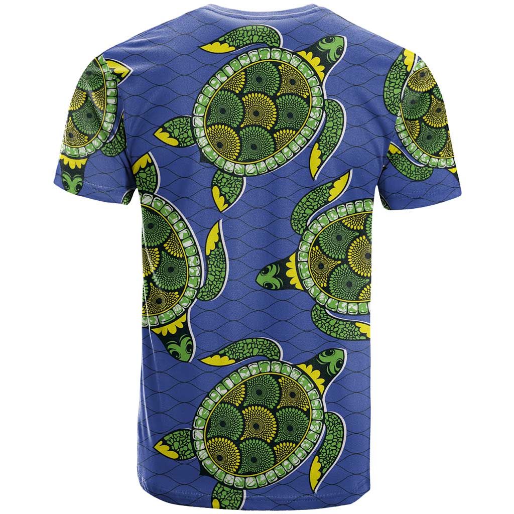 Emerald Turtle African Ankara Pattern T shirt